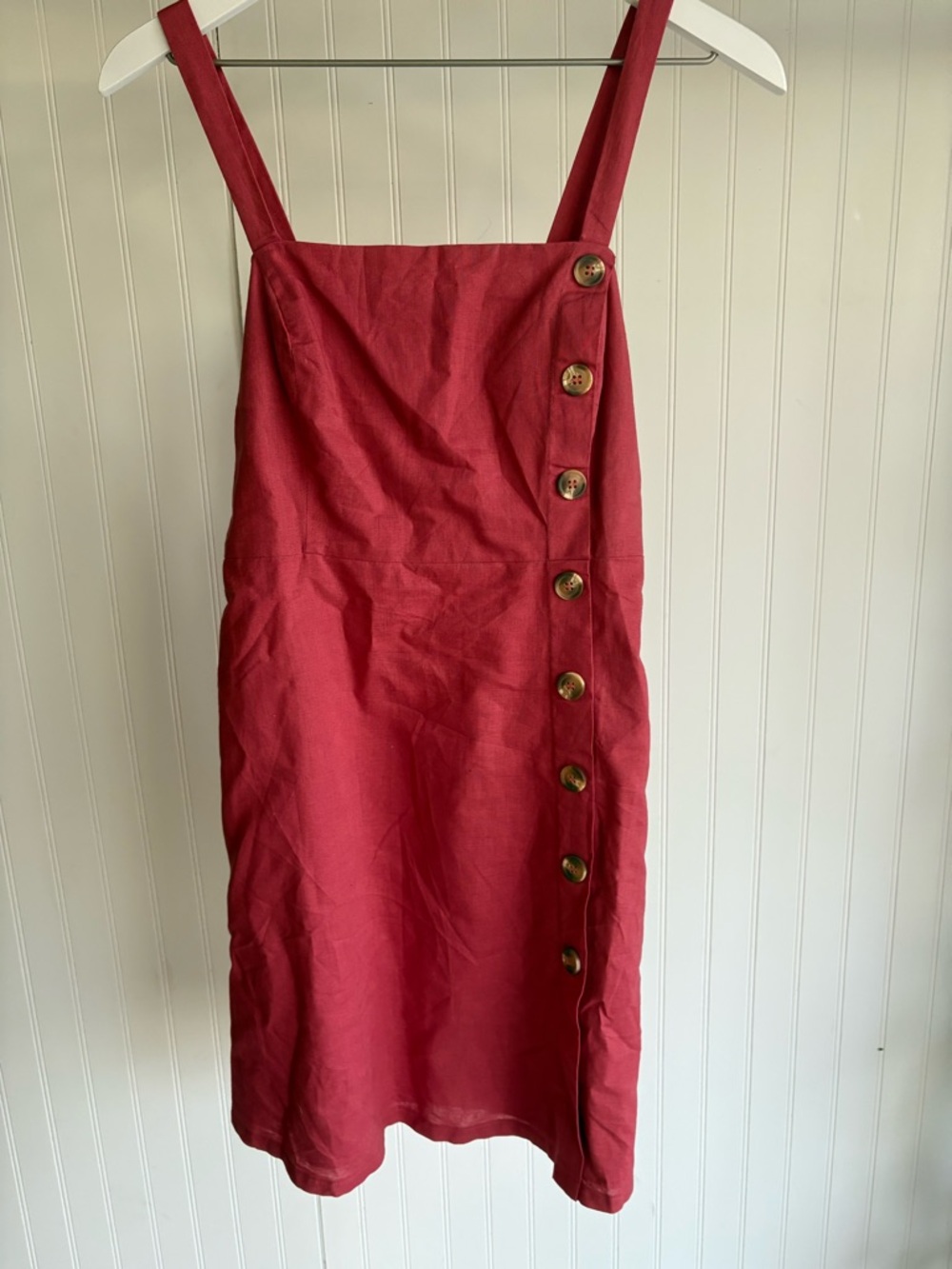 LULUS MEDIUM ✨ LINEN + cotton adult tie back knee length dress VGUC